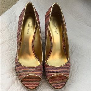 Nine West Striped Wedge Shoes
